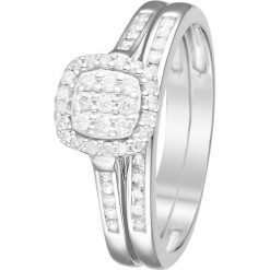 Złoty pierścionek z diamentami. Szare pierścionki damskie Diamond & Co, z diamentem, złote. W wyprzedaży za 1385,95 zł.