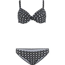 Bikini na fiszbinach (2 części) bonprix czarno-biały. Czarne stroje kąpielowe damskie bonprix, bez wzorów. Za 69,99 zł.