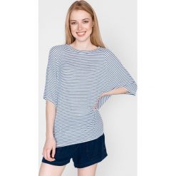 Pepe Jeans Blossom Koszulka Niebieski Biały. Niebieskie koszulki damskie Pepe Jeans, xs, w paski, z elastanu, bez kołnierzyka, z krótkim rękawem. Za 180,95 zł.