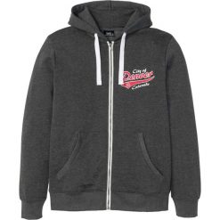 Bluza rozpinana z kapturem, specjalny wygodny krój bonprix antracytowy melanż. Szare bluzy męskie bonprix, s, bez wzorów, z kapturem, bez rękawów, z kapturem. Za 99,99 zł.