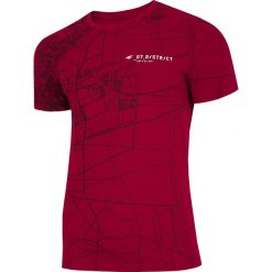 T-shirt męski TSM218 - ciemna czerwień allover. Koszulki męskie 4f. W wyprzedaży za 49,99 zł.