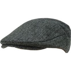 Popielaty Męski Kaszkiet, Jesienno-Zimowy, Ocieplany w Jodełkę CPAPJNSKASZKIET573. Szare czapki męskie Pako Jeans, bez wzorów. Za 37,50 zł.
