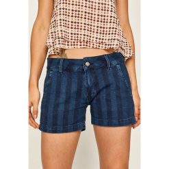Pepe Jeans - Szorty jeansowe Maurie. Niebieskie szorty damskie Pepe Jeans, bez wzorów, z elastanu, casualowe. Za 299,90 zł.