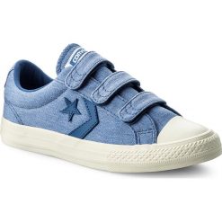 Trampki CONVERSE - Star Player Ev 3V Ox 660032C Nightfall Blue/Nightfall Blue. Niebieskie trampki chłopięce marki Converse, z gumy, na rzepy. W wyprzedaży za 159,00 zł.