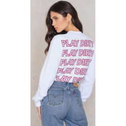 Bluzy damskie: NA-KD Urban Bluza Play Dirty - White,Multicolor