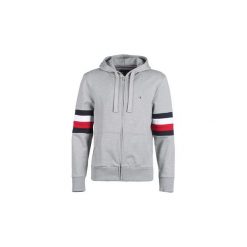 Bluzy Tommy Hilfiger RELAXED PIECED HOODED ZIP THROUGH. Szare bluzy męskie TOMMY HILFIGER, s, bez wzorów, bez kołnierzyka, bez rękawów, bez kaptura. Za 423,20 zł.