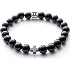 Bransoletki damskie: Bransoletka Gemini Classic Cross Black C9-G