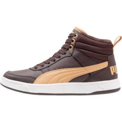 Puma REBOUND STREET V2 JR Tenisówki i Trampki wysokie black coffee/taffy. Pomarańczowe trampki dziewczęce Puma, ze skóry. W wyprzedaży za 160,30 zł.