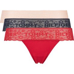 Tommy Hilfiger 3-pack Spodenki Niebieski Czerwony Różowy. Różowe figi damskie TOMMY HILFIGER, xs, w koronkowe wzory, z elastanu. Za 173,95 zł.