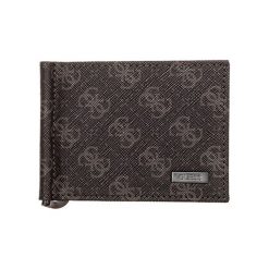 Etui na karty w kolorze brązowym - (S)11 x (W)8 cm. Pomarańczowe portfele męskie Guess, bez wzorów, ze skóry. W wyprzedaży za 179,95 zł.
