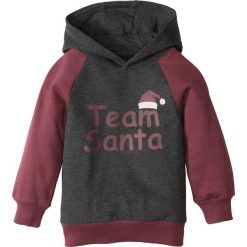 Bożonarodzeniowa bluza z kapturem bonprix antracytowy melanż - czerwony klonowy z nadrukiem. Szare bluzy dziewczęce bonprix, m, z nadrukiem, z kapturem. Za 24,99 zł.