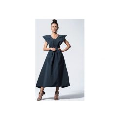 Sukienka z tafty - LALI. Czerwone sukienki damskie My image art, na spotkanie biznesowe, s, bez wzorów, z jedwabiu, bez kołnierzyka, bez rękawów, midi. Za 351,00 zł.