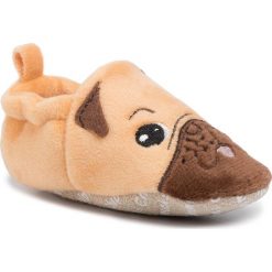 Kapcie CHIPMUNKS - Puggles Tan. Pomarańczowe sandały chłopięce Chipmunks, z materiału, bez zapięcia. Za 79,00 zł.