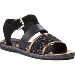 Sandały GEOX - D Kolleen G D825SG 0218J C9999 Black. Czarne sandały dziewczęce Geox, z zamszu, bez zapięcia. W wyprzedaży za 299,00 zł.