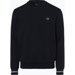 Fred Perry - Męska bluza nierozpinana, niebieski. Niebieskie bluzy męskie Fred Perry, m, w paski, prążkowane, bez kołnierzyka, bez rękawów, bez kaptura. Za 499,95 zł.