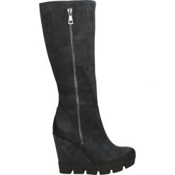 Kozaki ocieplane - 2268 NAB BL14. Czarne buty zimowe damskie marki Born2be, z materiału, z okrągłym noskiem, na niskim obcasie, na koturnie. Za 239,00 zł.