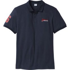 Shirt polo Regular Fit bonprix ciemnoniebieski. Niebieskie koszulki męskie bonprix, s, z nadrukiem, bez rękawów. Za 32,99 zł.