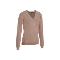 Swetry klasyczne damskie: Sweter do golfa 500 brązowy
