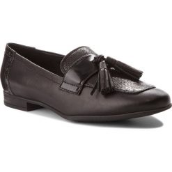 Lordsy GEOX - D Marlyna B D748PB 043CF C9999 Black. Czarne półbuty damskie Geox, ze skóry ekologicznej, bez obcasa, na płaskiej podeszwie. W wyprzedaży za 229,00 zł.