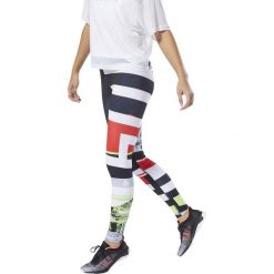 DAMSKIE LEGINSY WOR MEET YOU THERE ENGINEERED (M). Legginsy sportowe damskie Reebok, s, bez wzorów, z poliesteru, do biegania. W wyprzedaży za 119,99 zł.