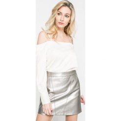 Vero Moda - Bluzka. Szare bluzki asymetryczne Vero Moda, l, z materiału, casualowe, z dekoltem w łódkę. W wyprzedaży za 59,90 zł.