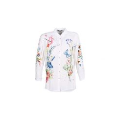 Koszule Desigual PATRICE. Białe koszule damskie Desigual, s, bez wzorów, bez kołnierzyka, bez rękawów. Za 209,40 zł.