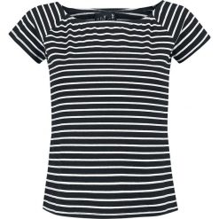 Hell Bunny Verity Rop Koszulka damska czarny/biały. Czarne koszulki damskie marki Hell Bunny, xl, bez wzorów, bez kołnierzyka. Za 121,90 zł.
