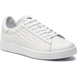 Sneakersy EA7 EMPORIO ARMANI - X8X001 XCC51 00001 White. Białe sneakersy męskie EA7 Emporio Armani, bez wzorów, ze skóry ekologicznej, bez zapięcia. Za 689,00 zł.