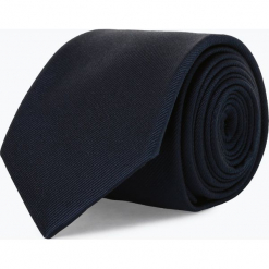 Andrew James - Krawat jedwabny męski, niebieski. Niebieskie krawaty męskie marki Andrew James, z jedwabiu, eleganckie. Za 129,95 zł.