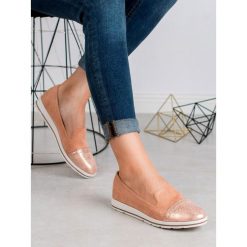 LORDSY Z BROKATEM. Lordsy damskie Kayla, z zamszu, bez obcasa. Za 58,90 zł.
