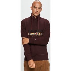 Tommy Hilfiger - Bluza. Brązowe bluzy męskie TOMMY HILFIGER, s, z aplikacjami, z bawełny, z kapturem, z krótkim rękawem, krótkie, z kapturem. Za 599,90 zł.