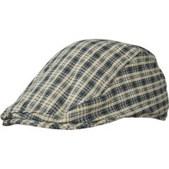 Beżowo-Granatowy Kaszkiet Męski, Przewiewny, Lniany -EM Men's Accessories, Letni CPAEMACSKASZKIET5107. Brązowe czapki męskie Em men's accessories, bez wzorów, ze lnu. W wyprzedaży za 47,20 zł.