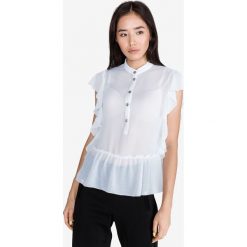 Versace Jeans Bluzka Biały. Białe bluzki damskie Versace Jeans, s, bez wzorów, z poliesteru, bez kołnierzyka, bez rękawów. Za 1198,95 zł.