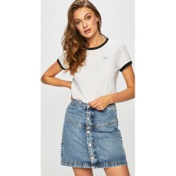 Calvin Klein Jeans - Spódnica. Niebieskie spódniczki damskie Calvin Klein Jeans, na co dzień, bez wzorów, z bawełny, casualowe, mini, proste. Za 379,90 zł.