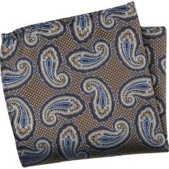 Brązowo-Beżowa Poszetka w Łezki -ALTIES- Paisley, Elegancka, Męska POSZALTTANIA0379. Pomarańczowe poszetki męskie Alties, paisley, z materiału, eleganckie. Za 16,90 zł.