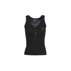 Topy na ramiączkach / T-shirty bez rękawów Guess SERAFINO. Czarne bluzki damskie Guess, s, bez wzorów, bez kołnierzyka. Za 135,20 zł.
