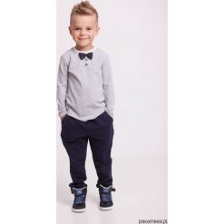 T-shirty chłopięce: Szara bluzka z muchą długi rękaw