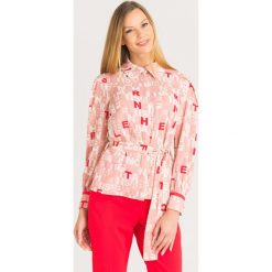 KOSZULA Elisabetta Franchi. Szare koszule damskie Elisabetta Franchi, na co dzień, w paski, z tkaniny, z włoskim kołnierzykiem, bez rękawów. Za 909,30 zł.