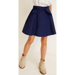 Mango Kids - Spódnica dziecięca Palma 110-140 cm. Niebieskie spódniczki dziewczęce Mango Kids, bez wzorów, z bawełny, mini, rozkloszowane. W wyprzedaży za 49,90 zł.