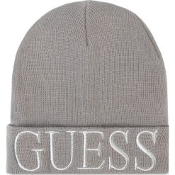 Czapka GUESS - Not Coordina Ted Hats AW7871 WOL01 GRY. Szare czapki damskie Guess, na zimę, z aplikacjami, z materiału. W wyprzedaży za 99,00 zł.