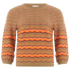 Sweter w kolorze beżowo-pomarańczowym. Pomarańczowe swetry damskie Coster Copenhagen, m, bez wzorów, z bawełny, bez rękawów, bez kaptura. W wyprzedaży za 179,95 zł.
