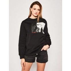 Bluza Karl Lagerfeld Legend 200W1891. Czarne bluzy damskie KARL LAGERFELD, l, bez wzorów, z bawełny, bez rękawów, bez kaptura. W wyprzedaży za 739,00 zł.