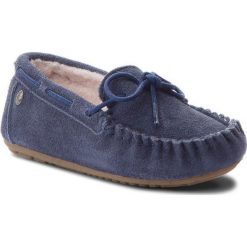 Kapcie EMU AUSTRALIA - Amity Kids K11445 Midnight. Niebieskie sandały dziewczęce EMU Australia, z wełny, bez zapięcia. W wyprzedaży za 179,00 zł.