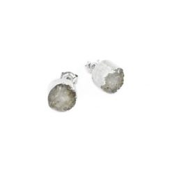Earrings Agat Druza Jasnoszara srebro. Szare kolczyki damskie Brazi druse jewelry, z agatem, srebrne, na sztyftcie. Za 170,00 zł.