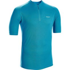 Koszulka krótki rękaw na rower szosowy ESSENTIEL męska. Niebieskie koszulki męskie TRIBAN, xl, bez wzorów, z poliesteru, rowerowe. Za 39,99 zł.