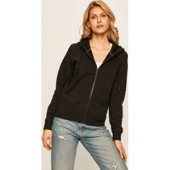 Calvin Klein Jeans - Bluza. Czarne bluzy damskie Calvin Klein Jeans, s, z aplikacjami, z bawełny, bez rękawów, z kapturem. W wyprzedaży za 349,90 zł.