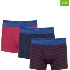 Bokserki (3 pary) w kolorze granatowo-czerwonym. Czerwone bokserki męskie Giorgio di Mare, w paski. W wyprzedaży za 69,95 zł.