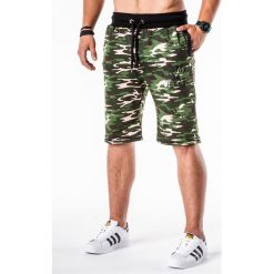 KRÓTKIE SPODENKI MĘSKIE DRESOWE W001 - MORO. Czarne spodenki dresowe męskie marki Inny, s, moro, militarne, krótkie. Za 24,99 zł.
