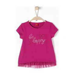 S.Oliver T-Shirt Dziewczęcy 116/122 Różowy. Różowe bluzki dziewczęce marki S.Oliver, z napisami, z tiulu, z krótkim rękawem. Za 60,00 zł.