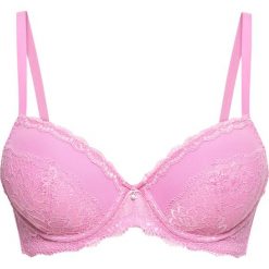 Biustonosz usztywniany Pink Collection bonprix jasnoróżowy. Różowe biustonosze bonprix, w koronkowe wzory, z koronki. Za 54,99 zł.